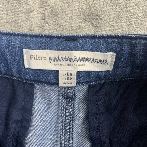 Pilcro and The Letterpress Jeans Women 2 Anthropologie Wide Leg Crop Belted Boho - Picture 10 of 14